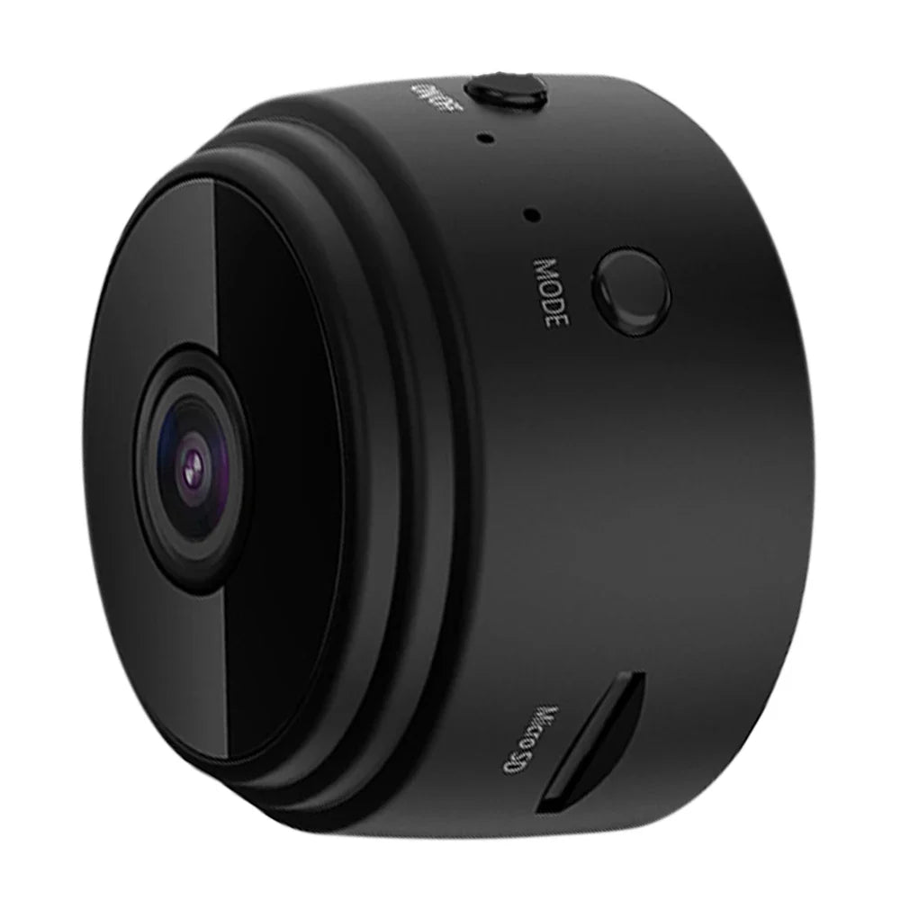 1080P WiFi Mini Security Camera with Night Vision & Magnetic Mount — Black