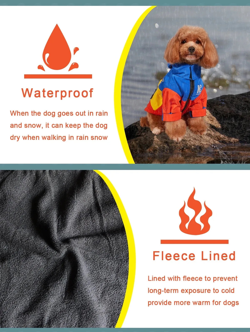 Waterproof Hooded Dog Raincoat & Sport Hoodie