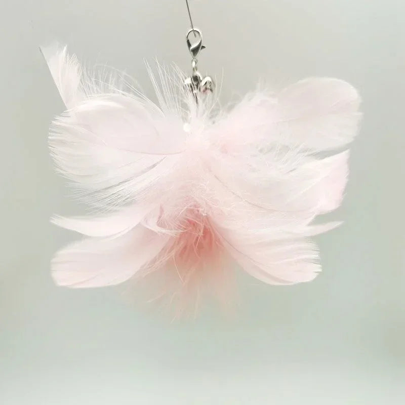 Interactive Bird Feather Wand Cat Toy with Bell - Teaser Stick for Kittens