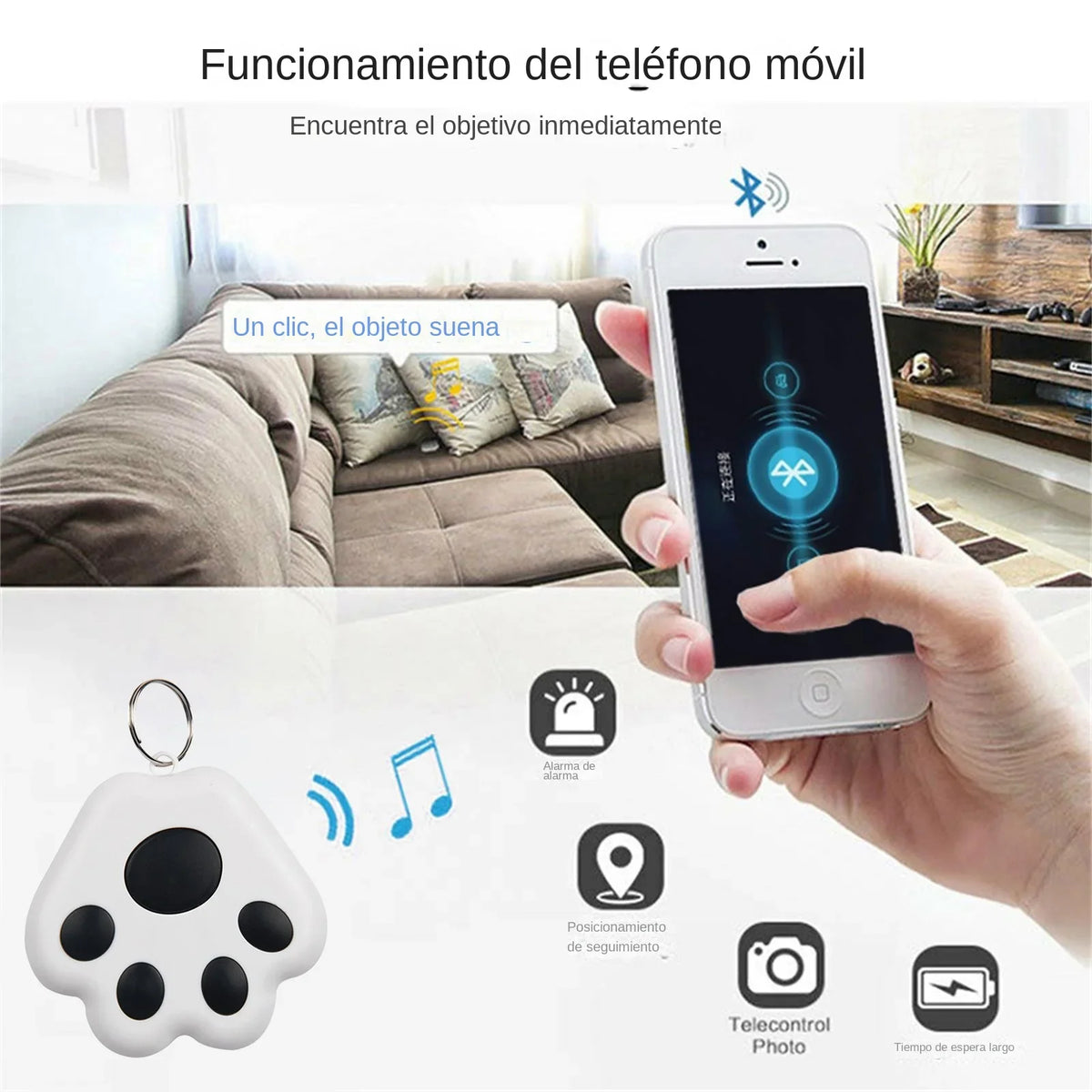 Bluetooth 5.0 Mini Anti-Lost Tracker Tag for Pets, Kids, Keys & Bags