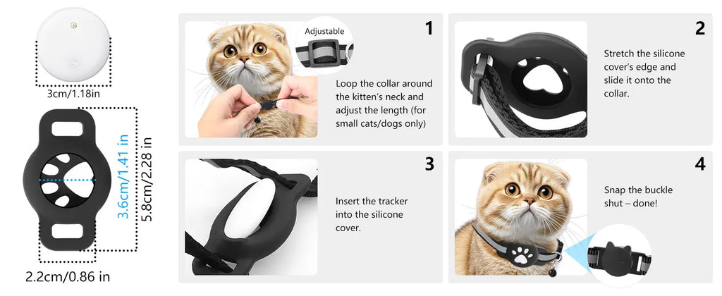 Google Find My Pet Collar Tracker for Android — IP68 Waterproof, No Subscription