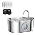 Premium Pet Water Fountain - 3.2L Stainless Steel with Silent Filter & Transparent Window