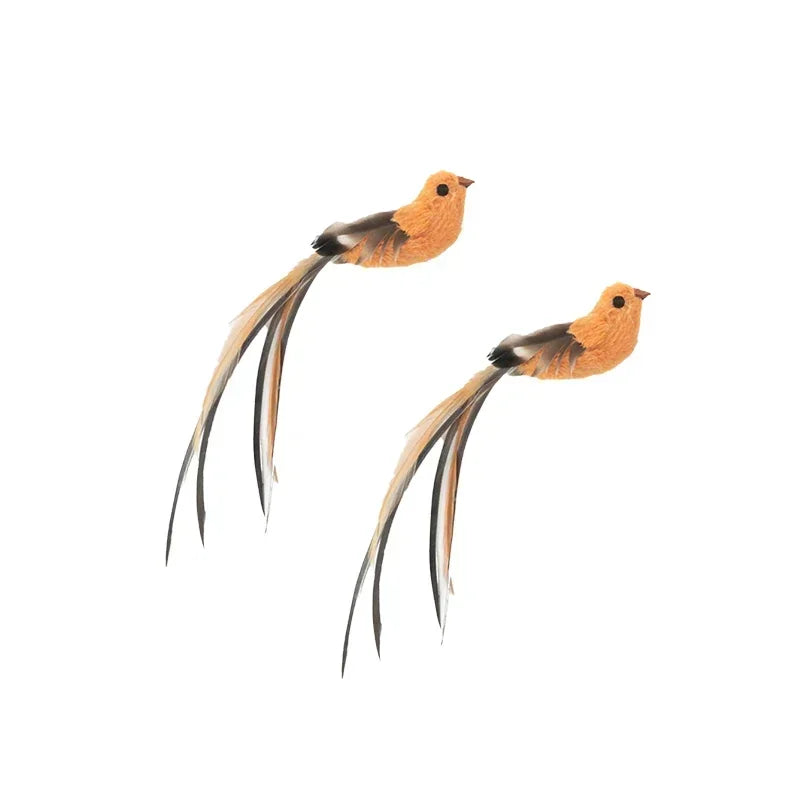 Interactive Bird Feather Wand Cat Toy with Bell - Teaser Stick for Kittens