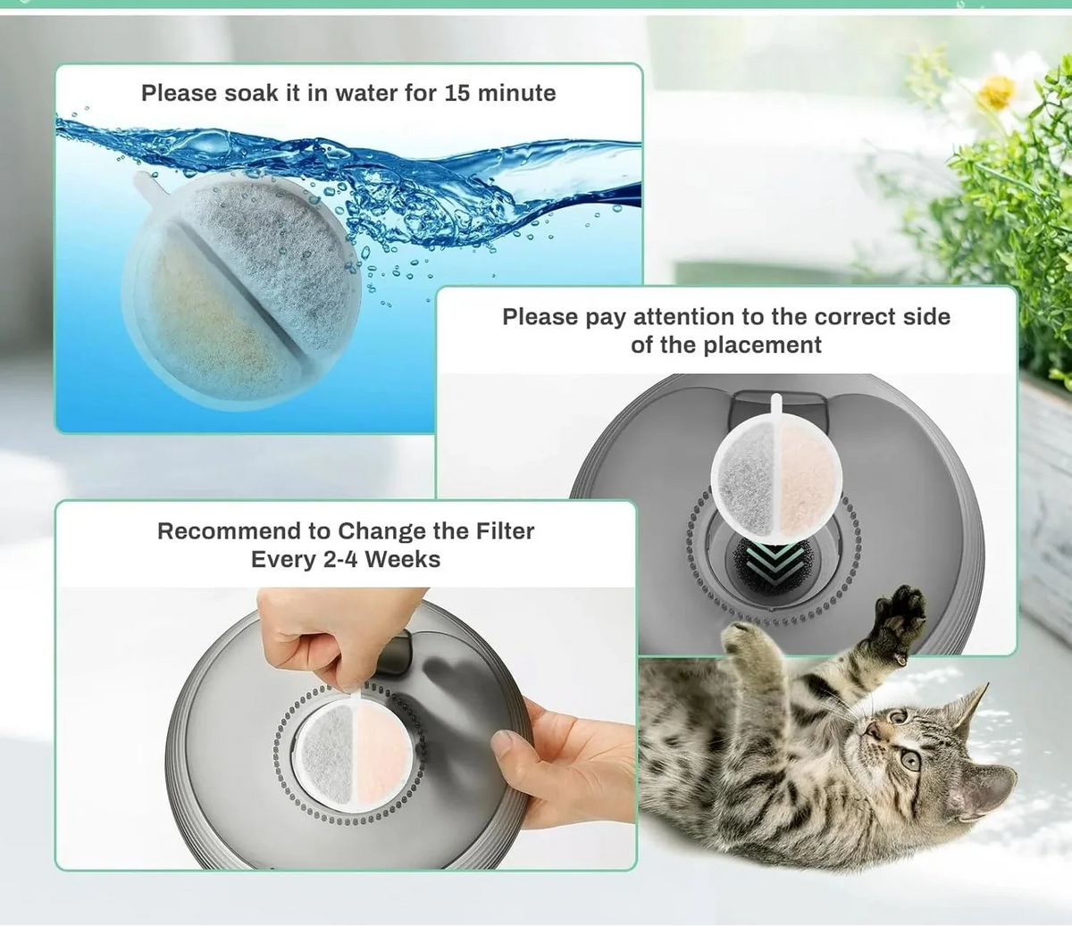 Cat Water Fountain Replacement Filters - 2.5L