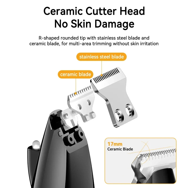 Electric Pet Clipper with Front Light — Rechargeable Adjustable Trimmer for Dog & Cat Claws, Ears & Hair
