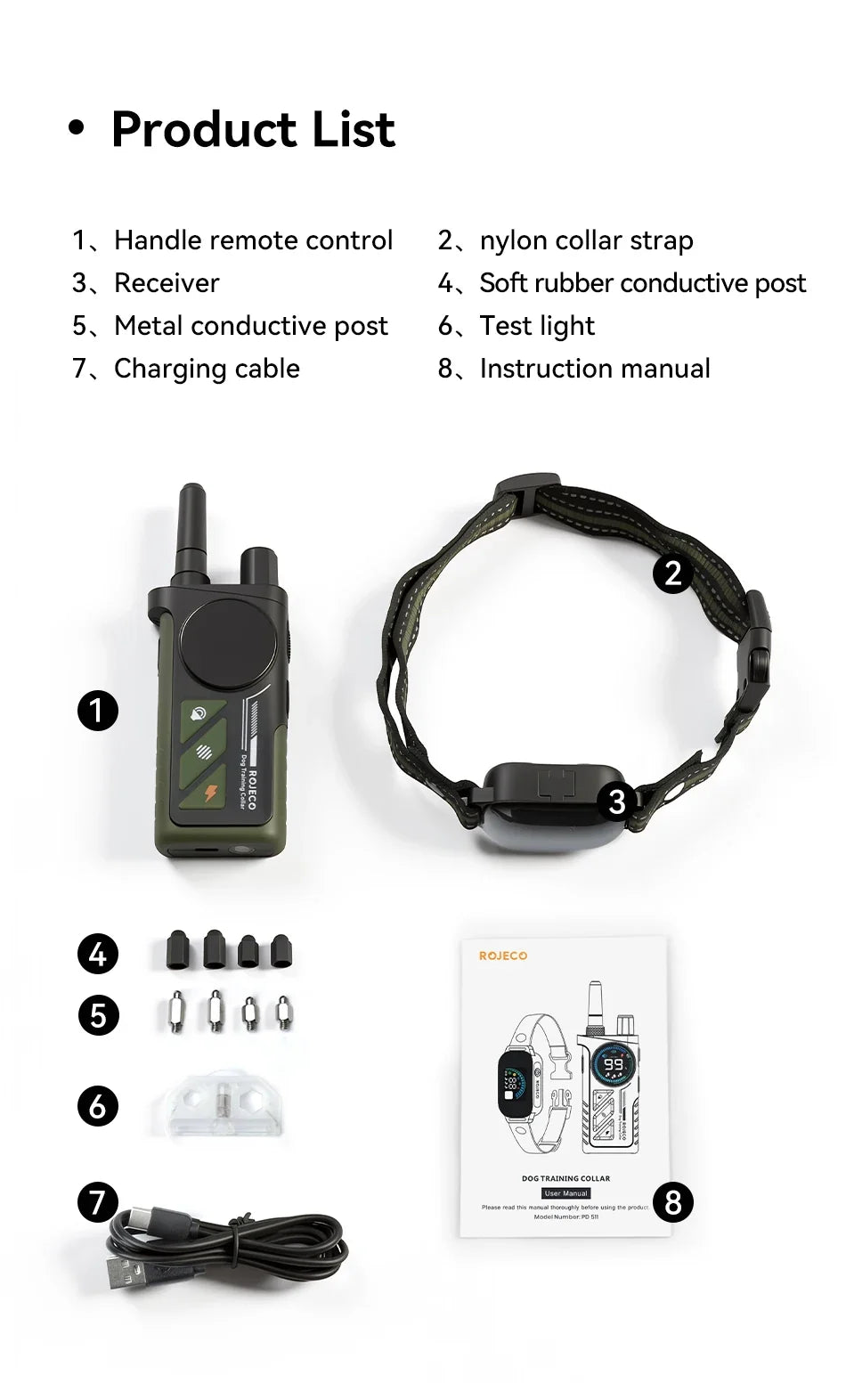 1000m Remote Dog Training Collar with Vibration & Bark Control