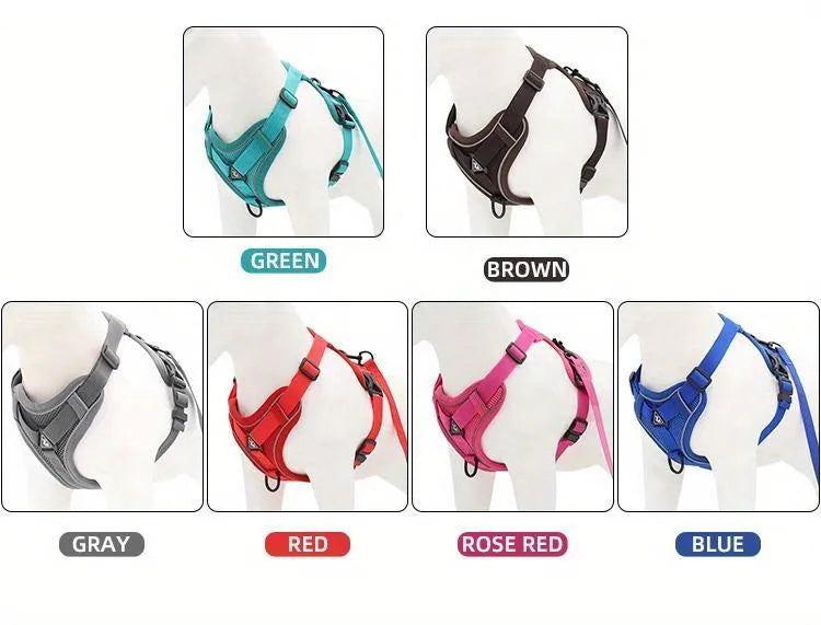 No-Pull Reflective Pet Harness and Leash Set