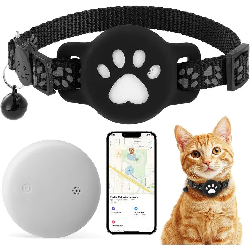 Reflective AirTag Pet Collar with Safety Buckle for Cats & Small Dogs