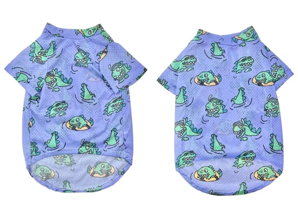 Cartoon Print Dog Cooling Vest Shirt | Soft Summer Top for Medium & Large Dogs