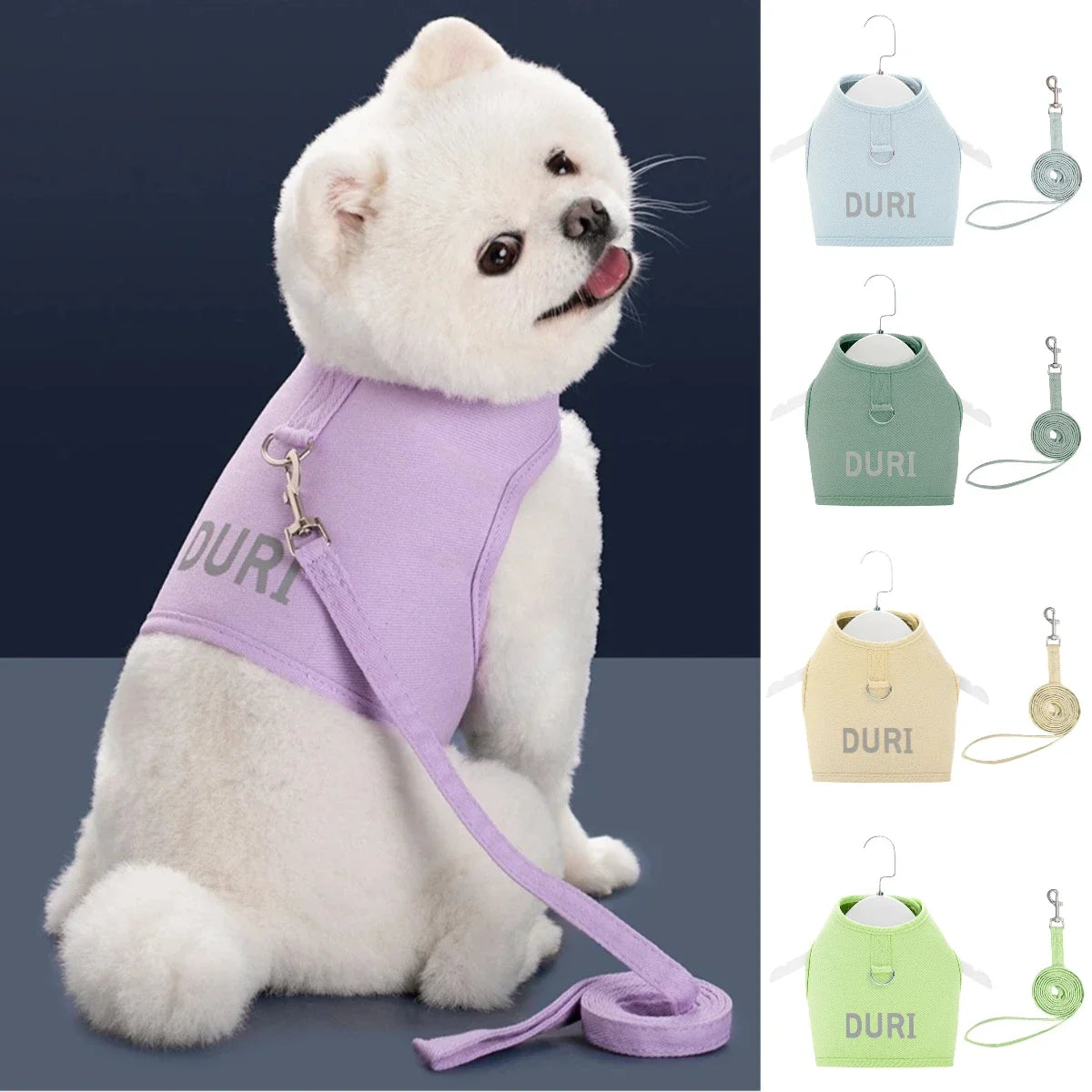 Adjustable Escape-Proof Vest Harness & Lead Set for Small Dogs & Cats
