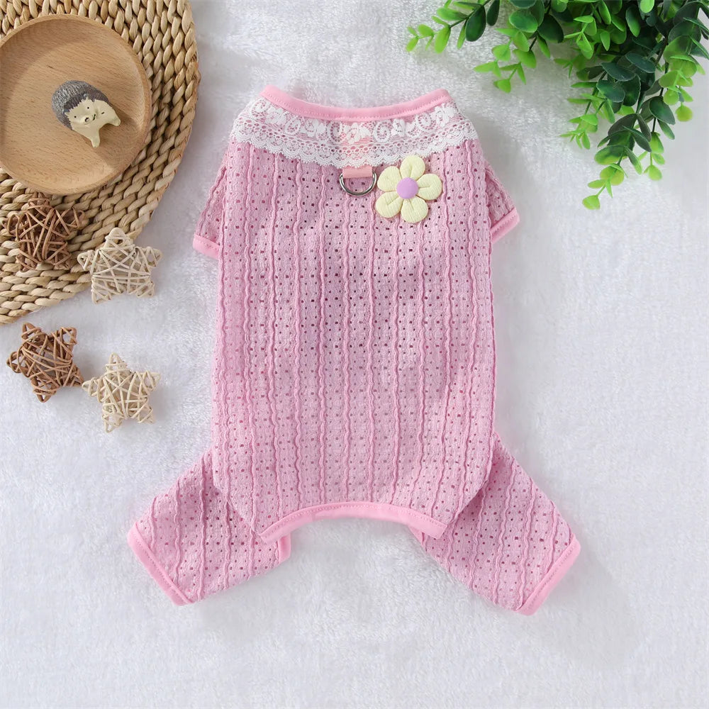Lace Jumpsuit with D-Ring for Small Dogs & Cats