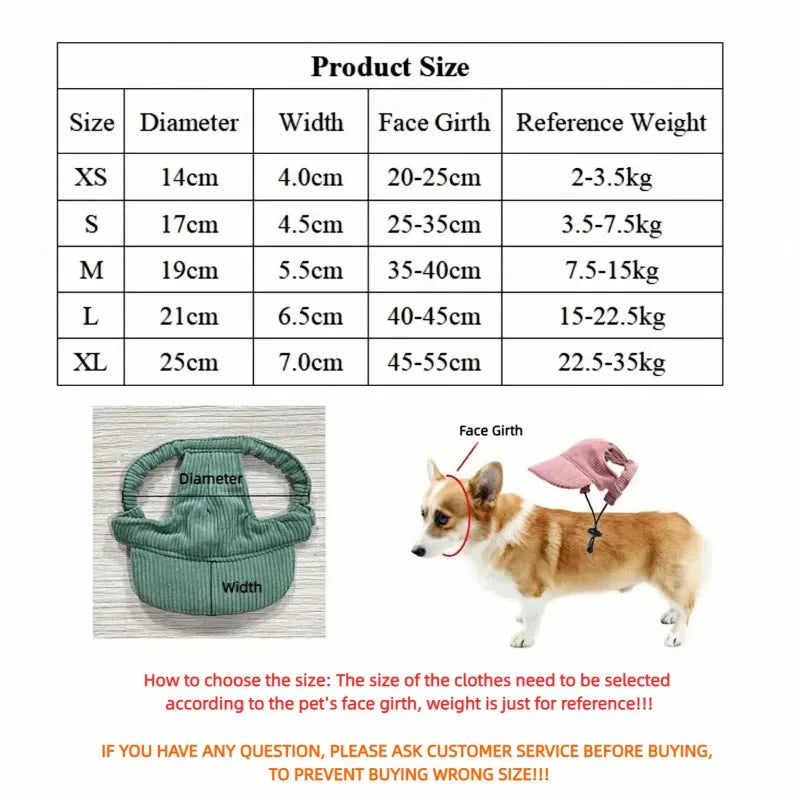 Pet Baseball Cap with Ear Holes | Adjustable Summer Sport Hat for Dogs & Cats