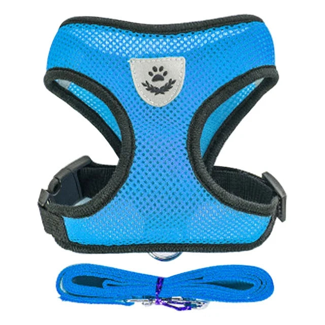Breathable Mesh Vest Harness & Lead Set for Small to Medium Cats and Dogs