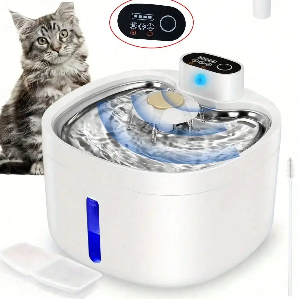 Cordless Automatic Pet Water Fountain — 2.6L with Sensor Dispensing