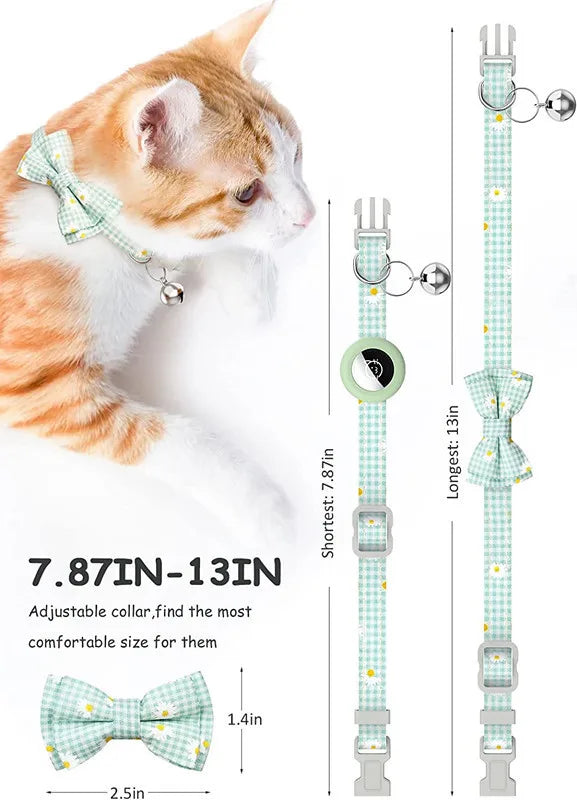 Breakaway Cat Collar with AirTag Holder & Bell