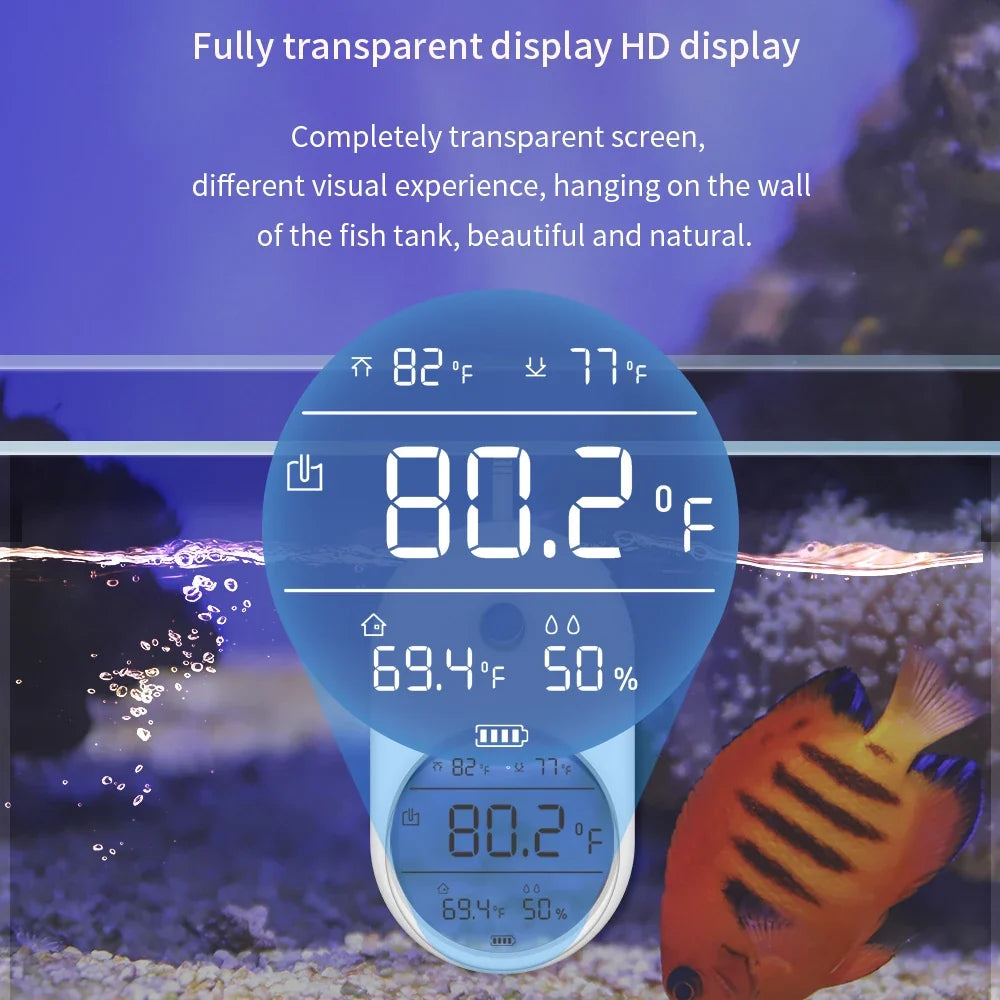 3-in-1 Digital Aquarium Thermometer with LCD Screen & Temperature Alarm