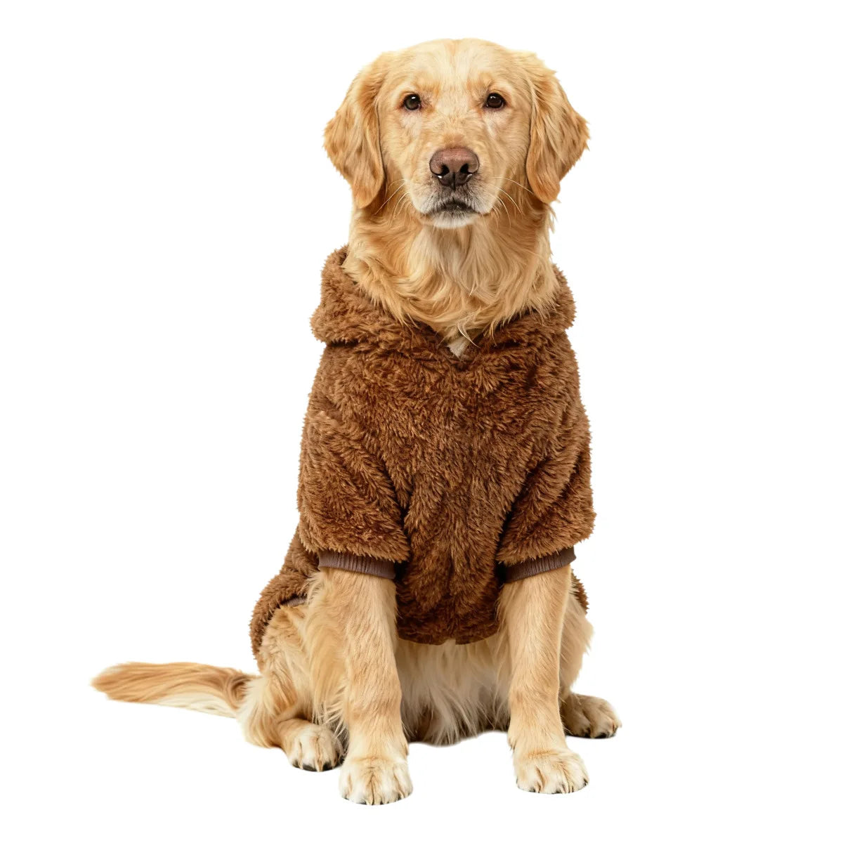 Plush Fleece Dog Hoodie | Soft Warm Winter Outdoor Coat for Medium & Large Dogs