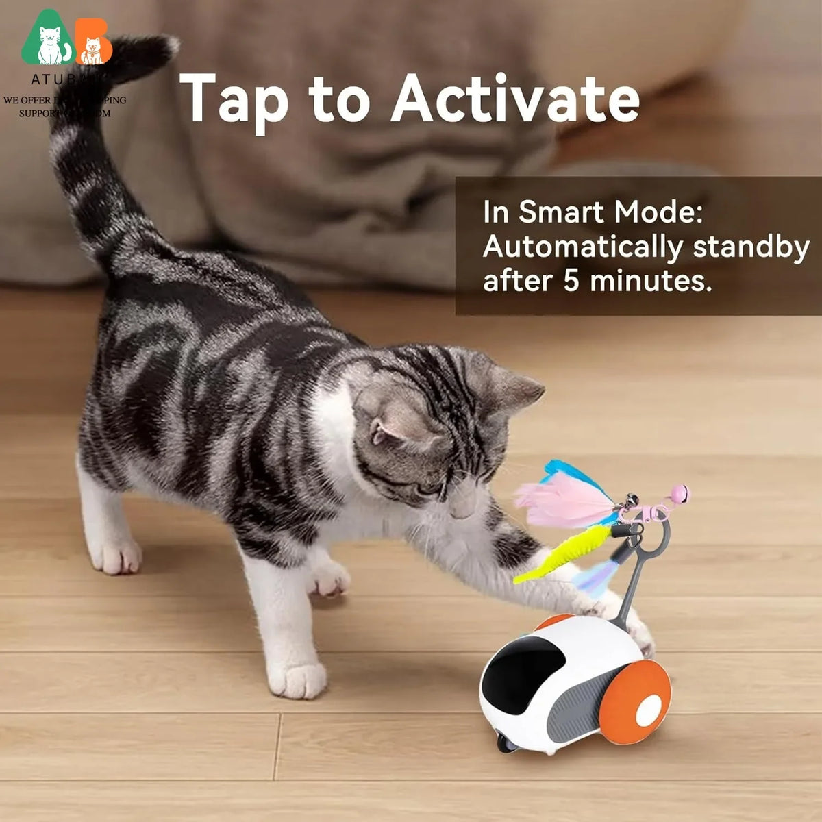 Remote Control Cat Toy with Smart Mode & Obstacle Avoidance — USB Rechargeable