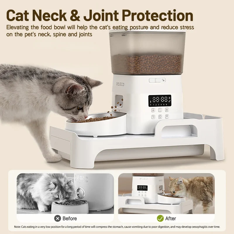 Adjustable Elevated Pet Feeder Bracket — Single & Double Bowl for Cats & Dogs