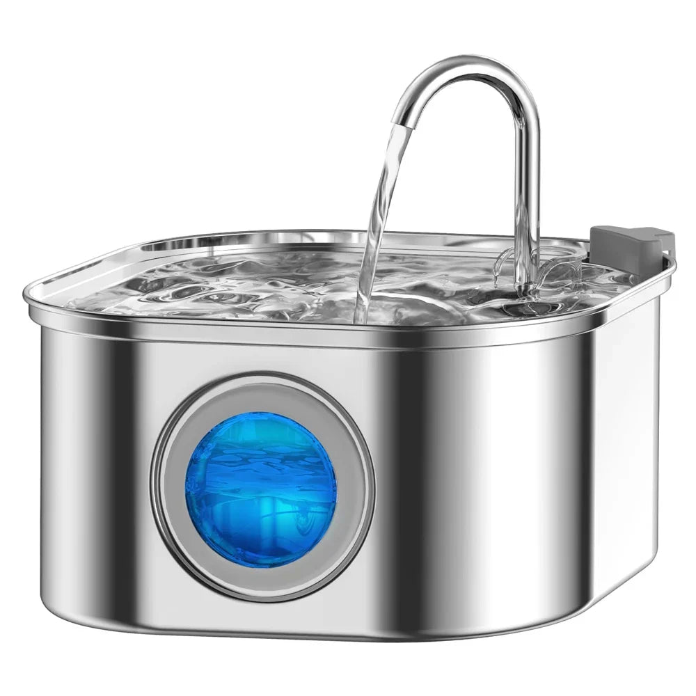 3.2L Smart Sensor Stainless Steel Pet Water Fountain — Automatic Filtered Dispenser for Cats & Dogs