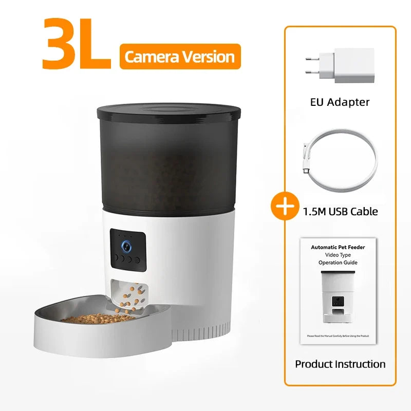 3L Smart Automatic Pet Feeder with HD Camera & WiFi
