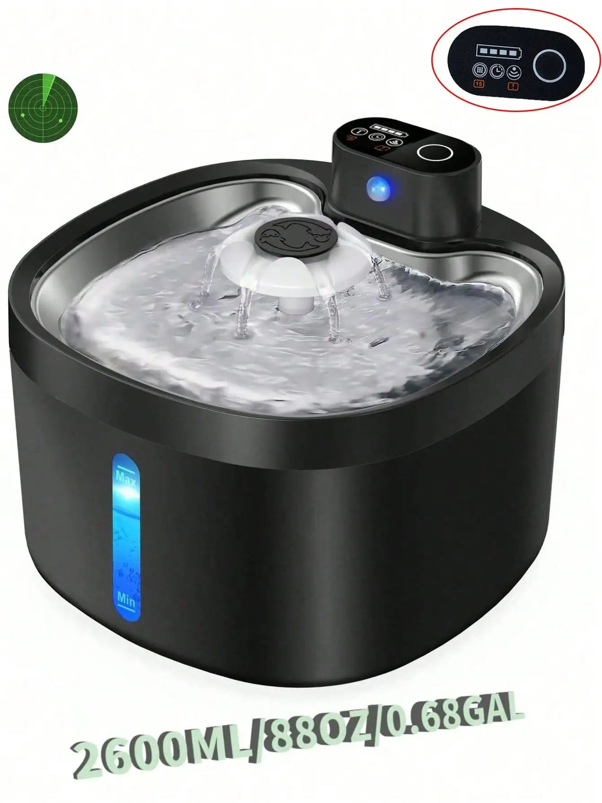 Cordless Automatic Pet Water Fountain — 2.6L with Sensor Dispensing