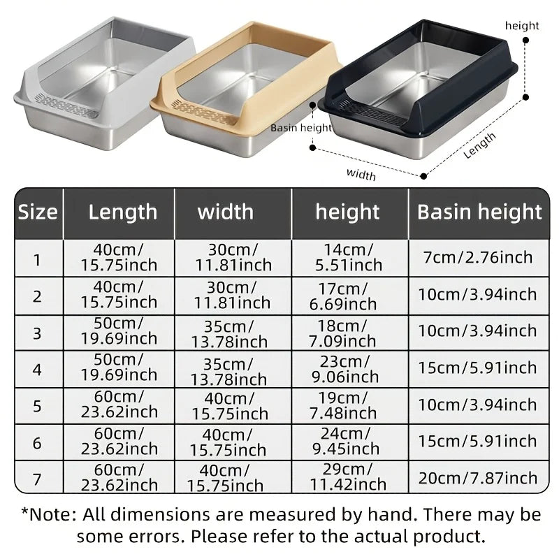 Stainless Steel Semi-Enclosed Cat Litter Box