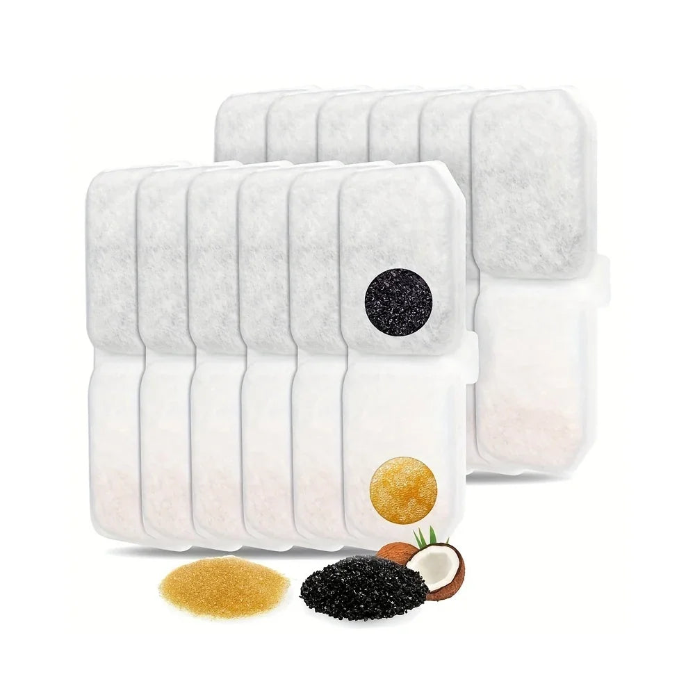 Pet Water Fountain Replacement Filter Chips — 12pc / 24pc